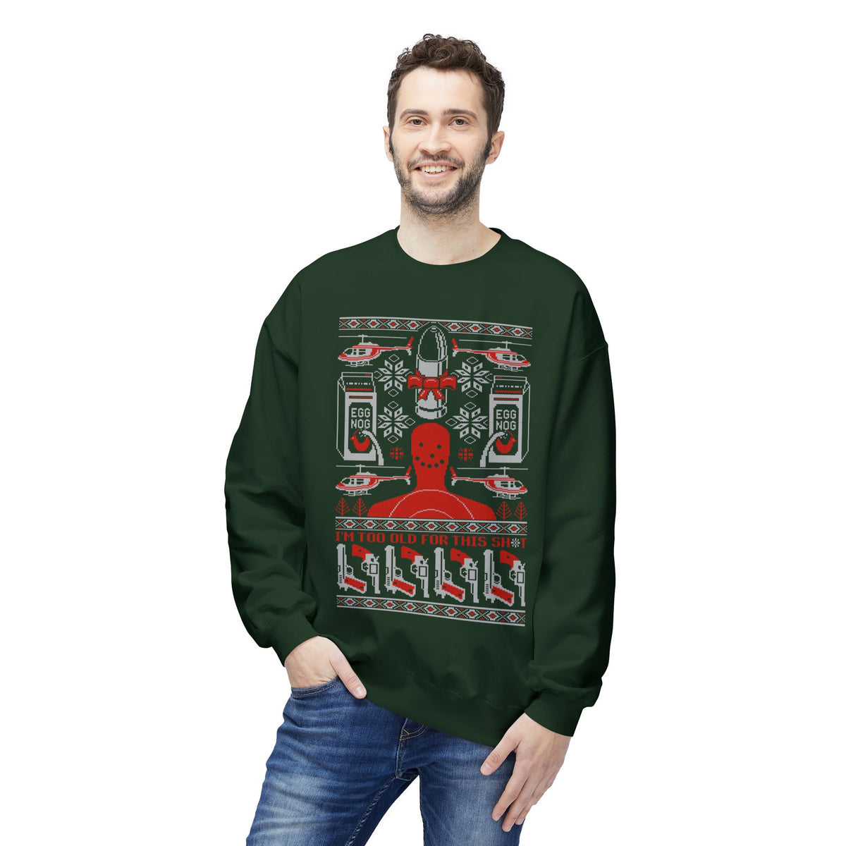 Lethal Knitting - Too Old For This Sh!t Christmas Ugly Sweater
