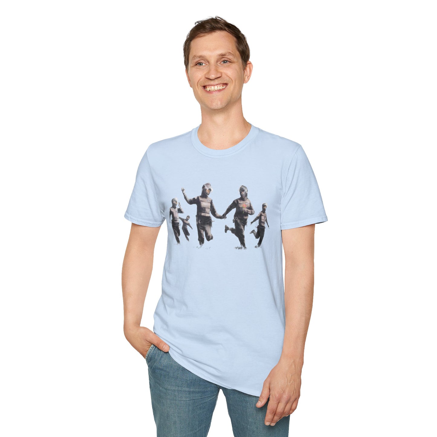 Banksy T-Shirt — Vintage Running Figures Graphic Tee