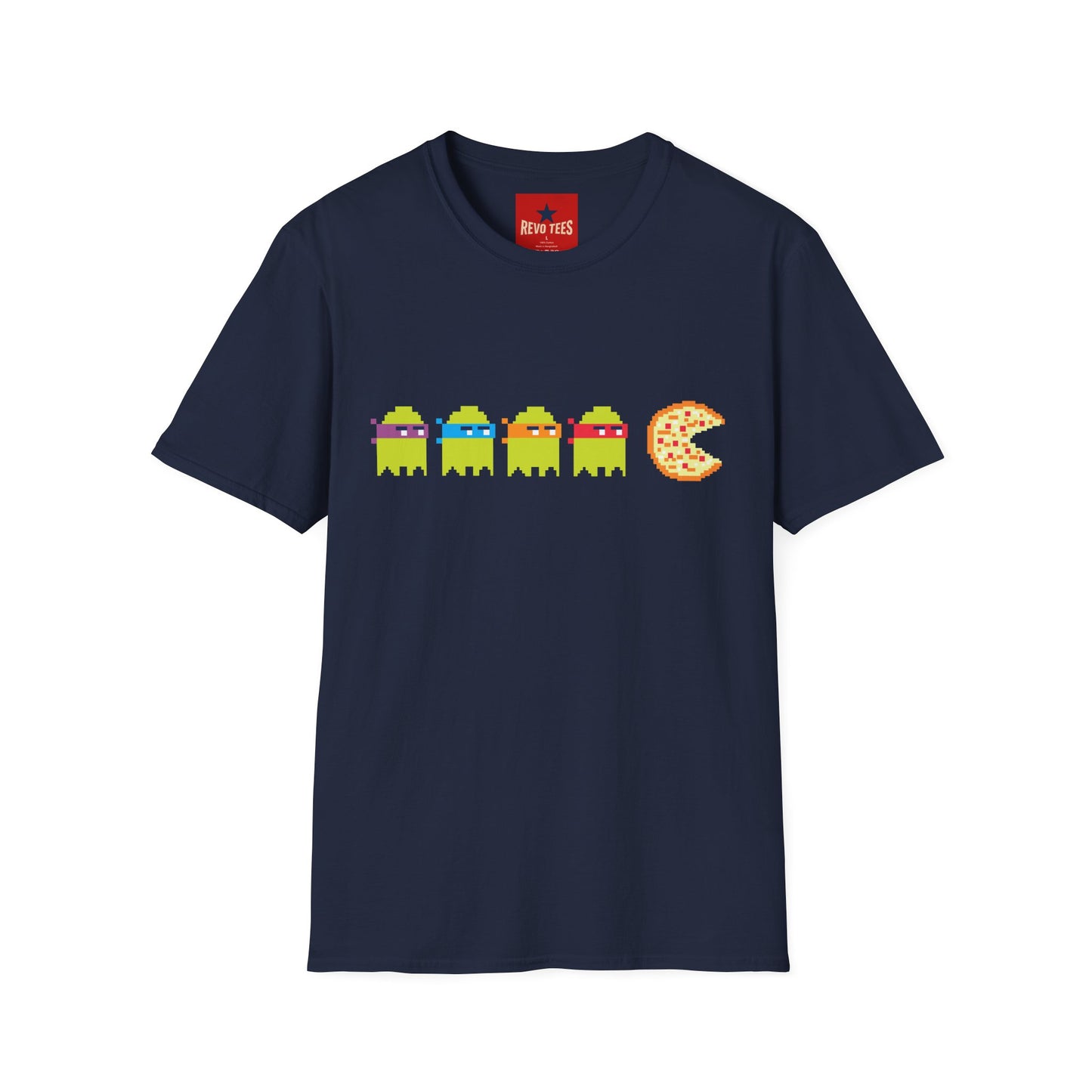 Retro Pixel Arcade T-Shirt — Pac-Man Style Pizza Game Tee