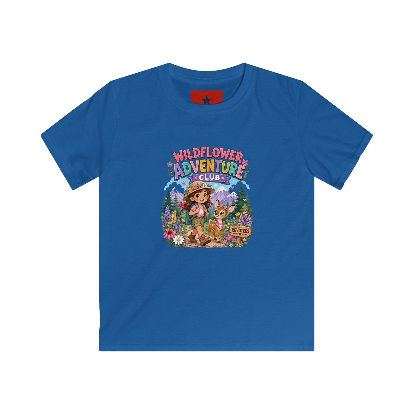 Kids Tee — "Wildflower Adventure Club" Cute Forest Animals Graphic