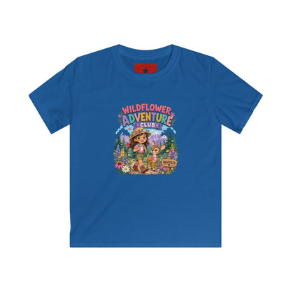 Kids Tee — "Wildflower Adventure Club" Cute Forest Animals Graphic