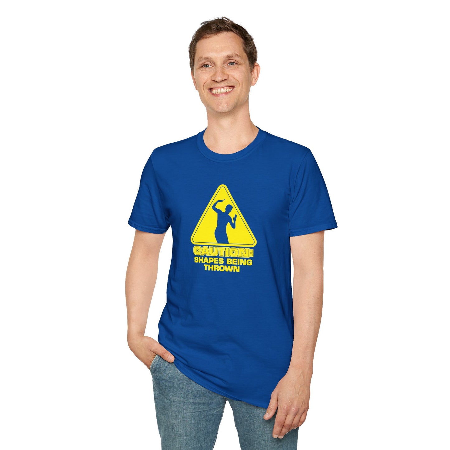 Caution - Throwing Shapes - Unisex Softstyle T-Shirt