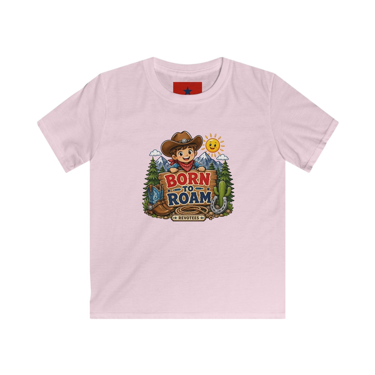 Kids T-Shirt – "Born to Roam" Cute Cowboy Adventure Tee for Little Explorers