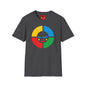 Colorwheel Face T-Shirt — Retro Geometric Graphic Tee