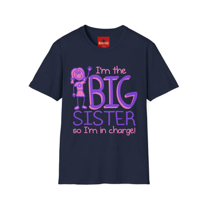 Big Sister T-Shirt — "I'm the Big Sister" Cute Pink & Purple Kids/Family Tee