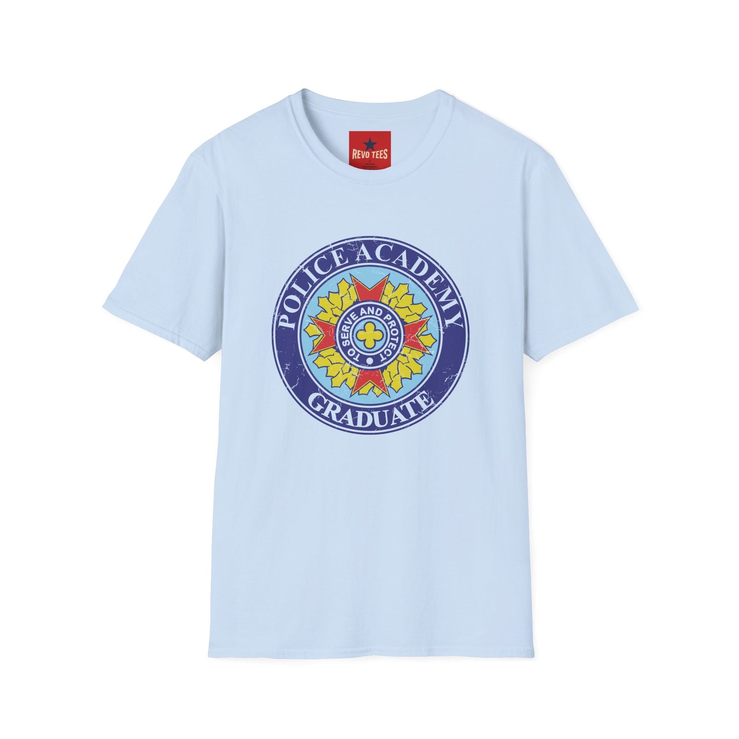 Police Academy Graduate T‑Shirt — 'Serve and Protect' Emblem Tee