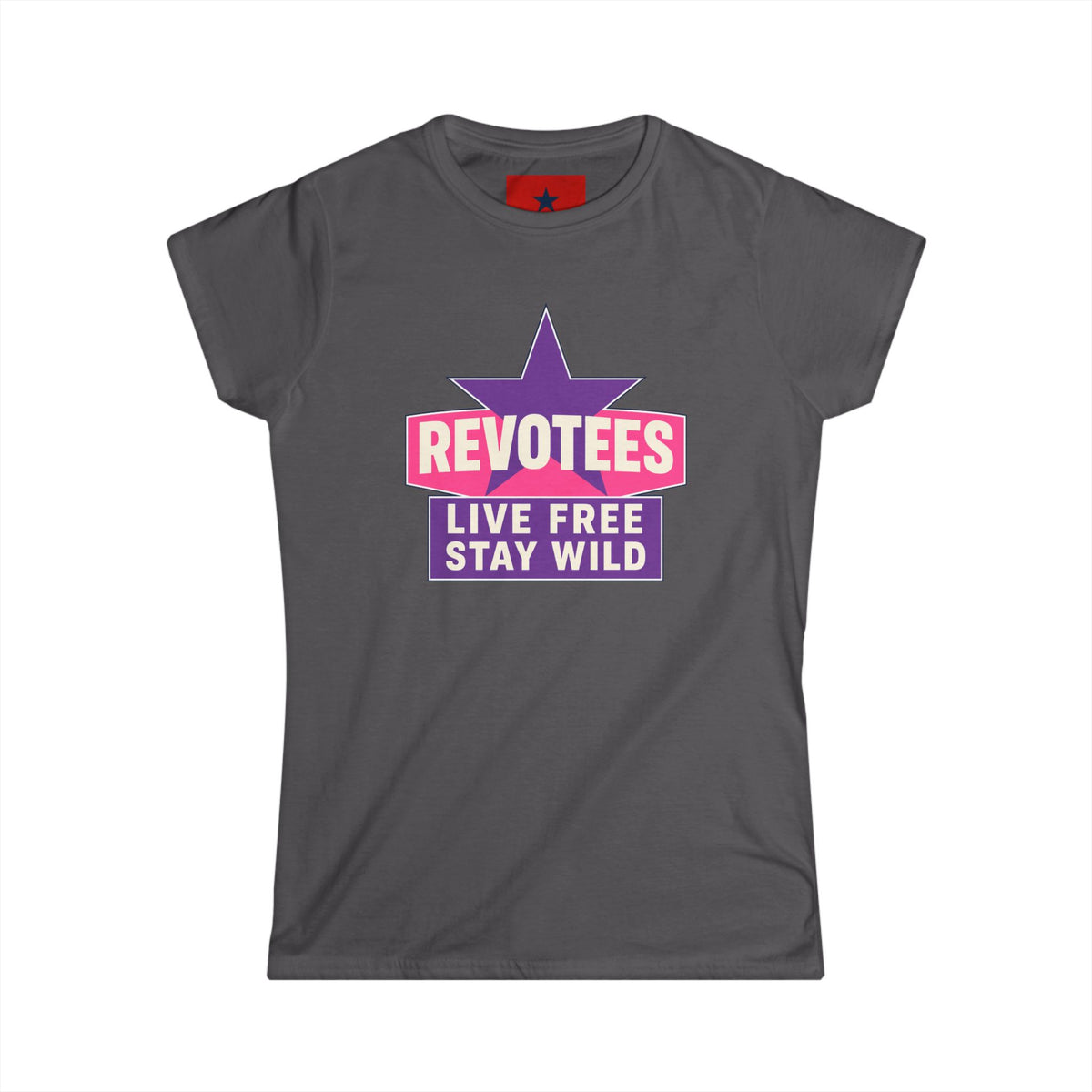 Revotees Live Free Stay Wild Womens Retro Star Graphic T-Shirt - alternate view 10