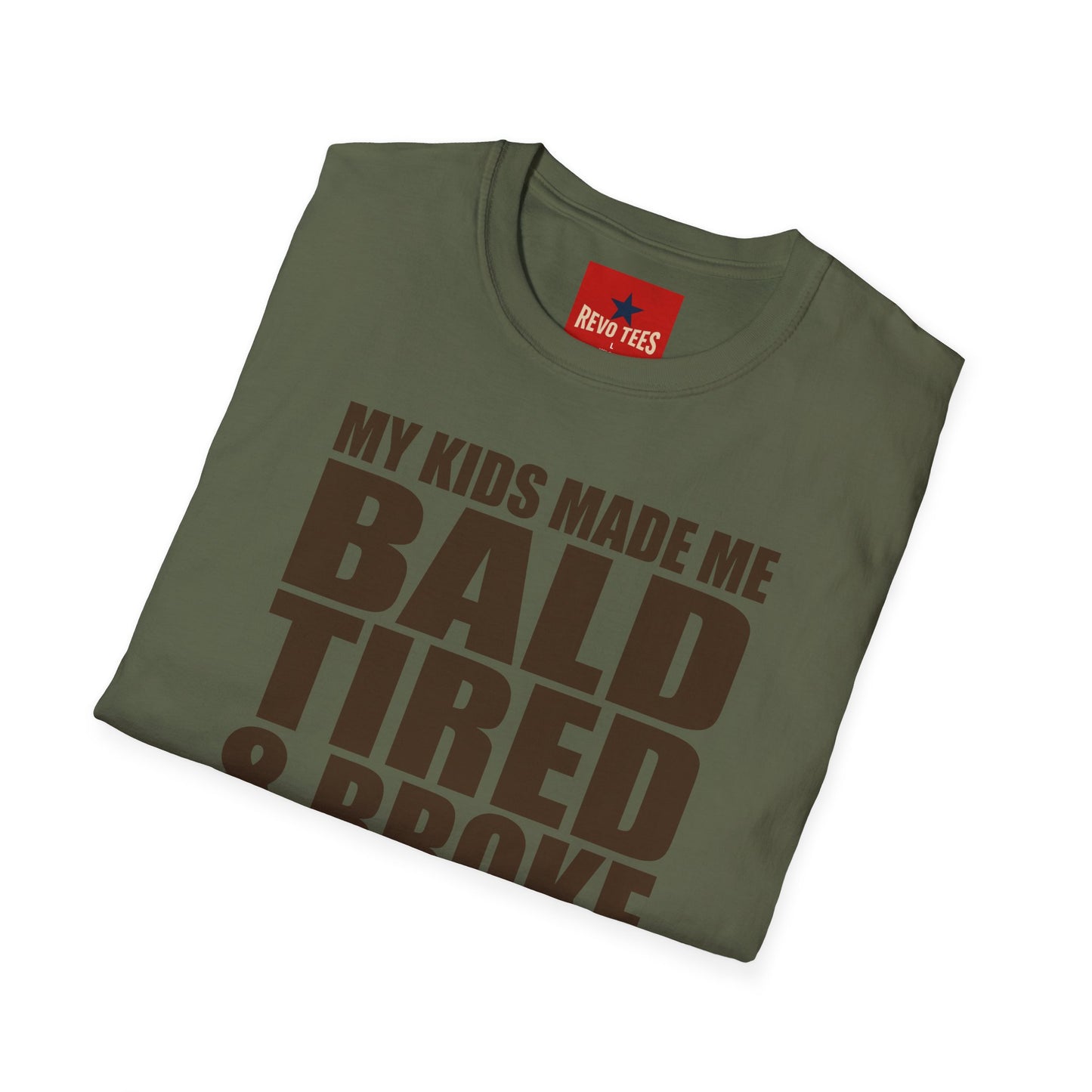 Bald, Tired & Broke T-Shirt — Funny Mom/Dad Parenting Tee