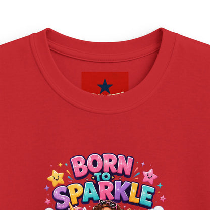 Kids Tee — "Born to Sparkle" Rainbow Unicorn Girl Shirt