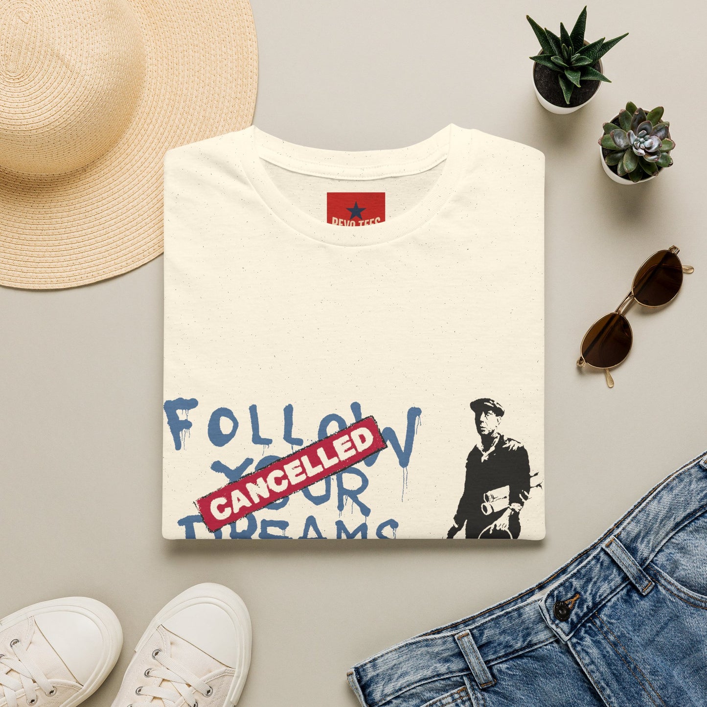 Banksy Cancelled Dreams T-Shirt — 'Follow Your Dreams' Banksy Style Street Art Tee
