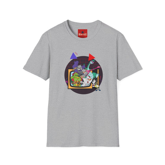 Retro Arcade Turtle Band T-Shirt — 'Rock On' Cartoon Gaming Tee