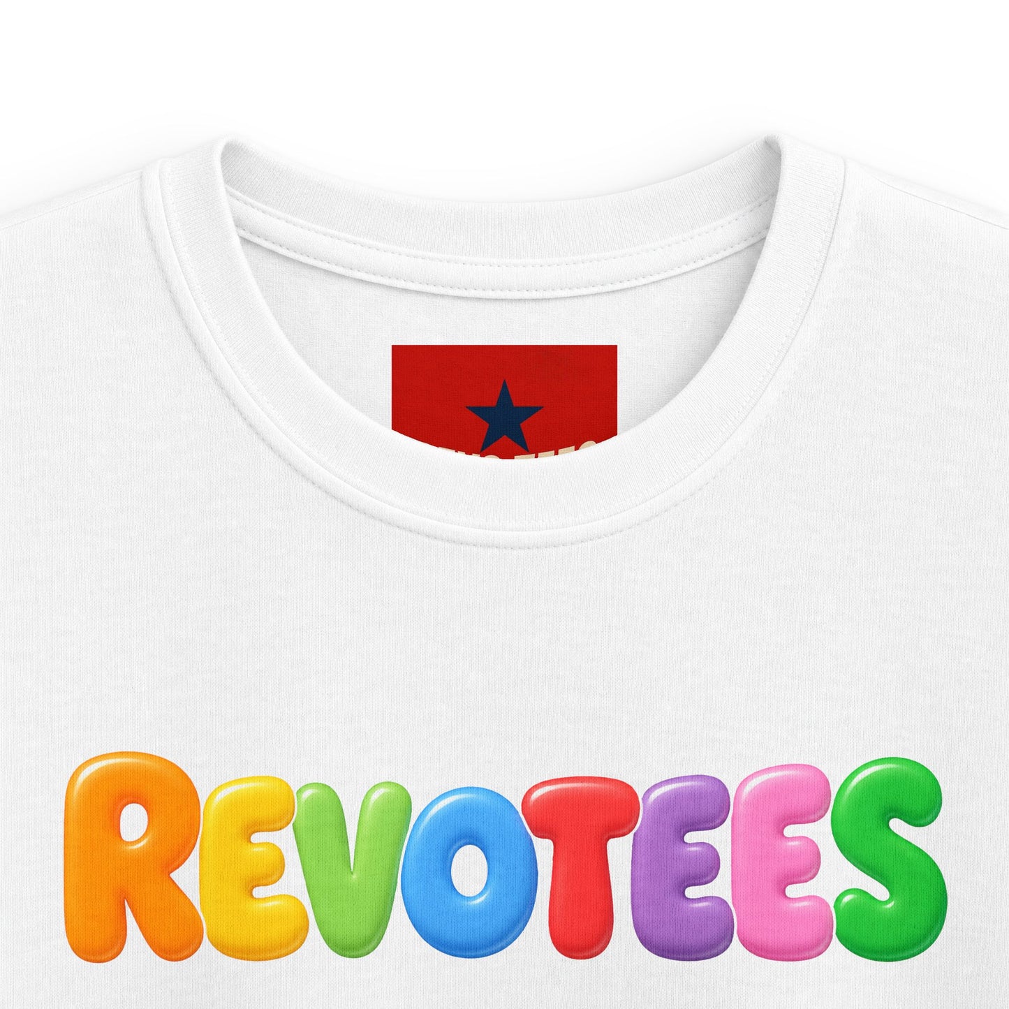 Kids Tee — Colorful 'REVOTEES' Bubble Letter Shirt for Children
