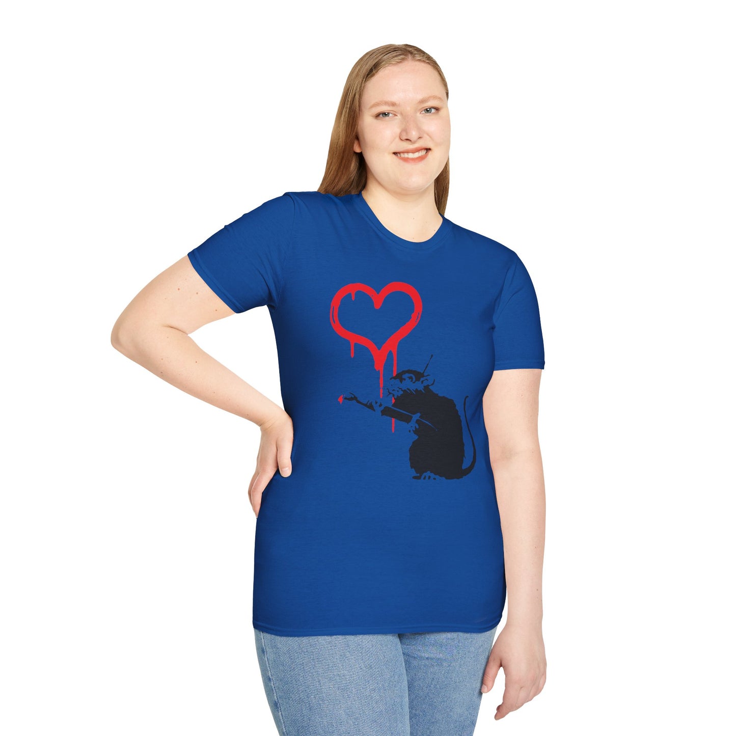 Banksy-Inspired Rat Stencil T-Shirt — Dripping Heart Street Art Tee