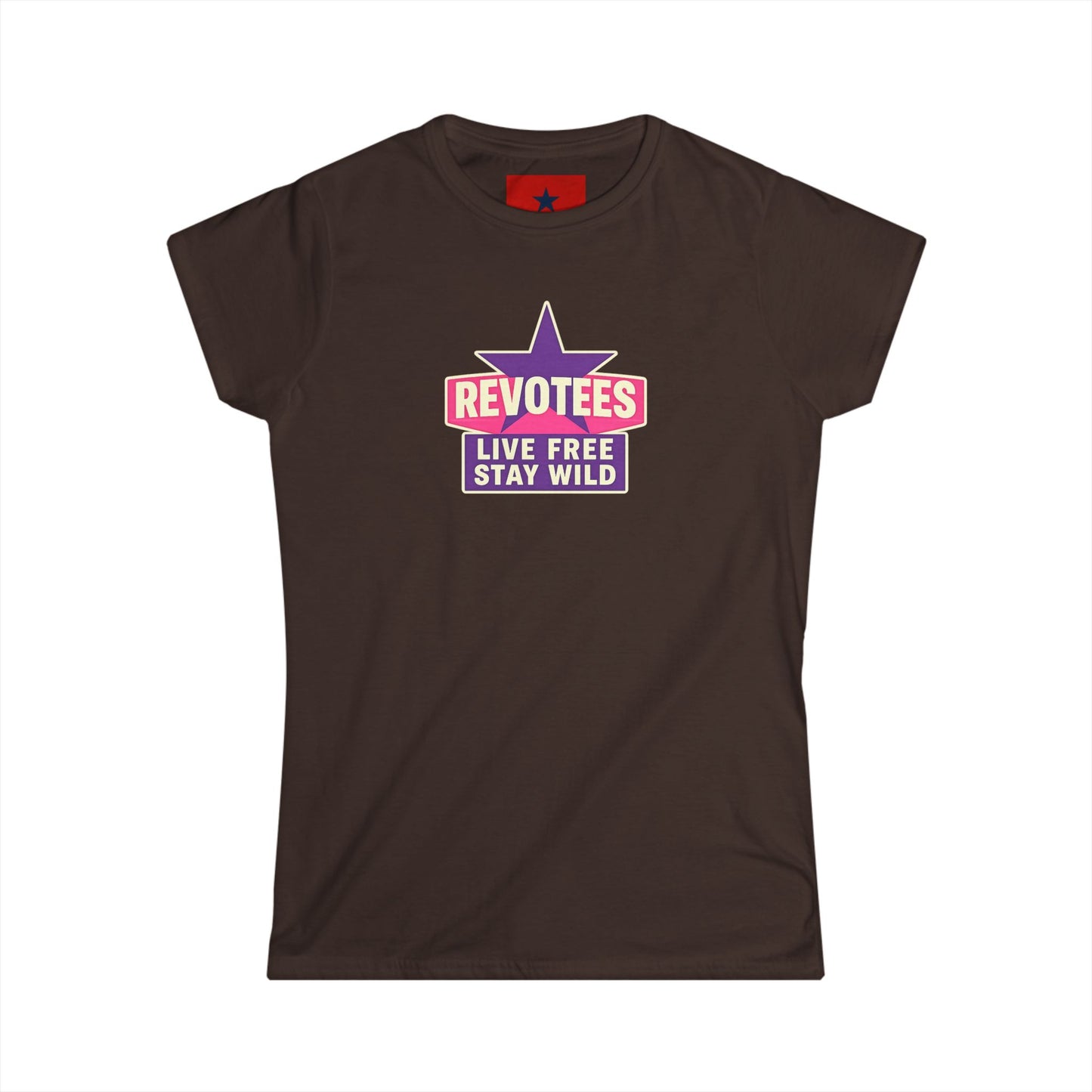 Revotees "Live Free Stay Wild" Women's Tee — Retro Star Graphic T-Shirt