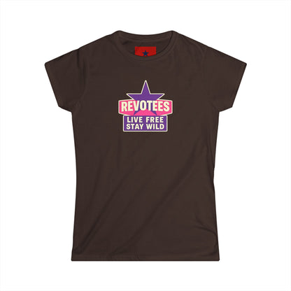 Revotees "Live Free Stay Wild" Women's Tee — Retro Star Graphic T-Shirt
