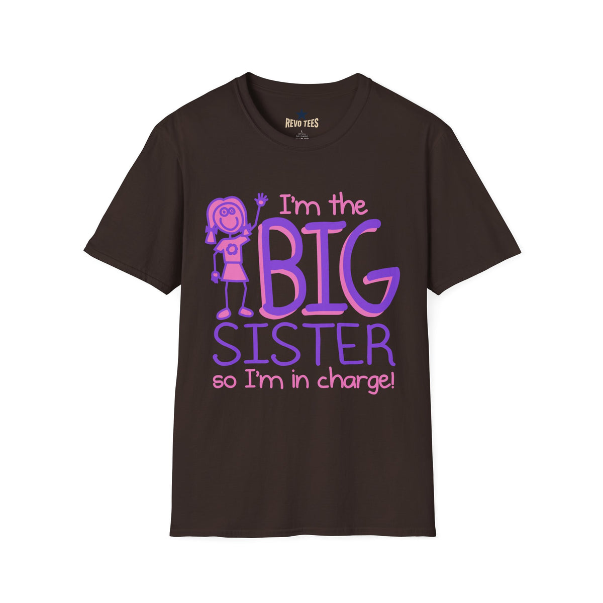 Revotees Big Sister Im the Big Sister Cute Pink Purple Kids Family T-Shirt - alternate view 4