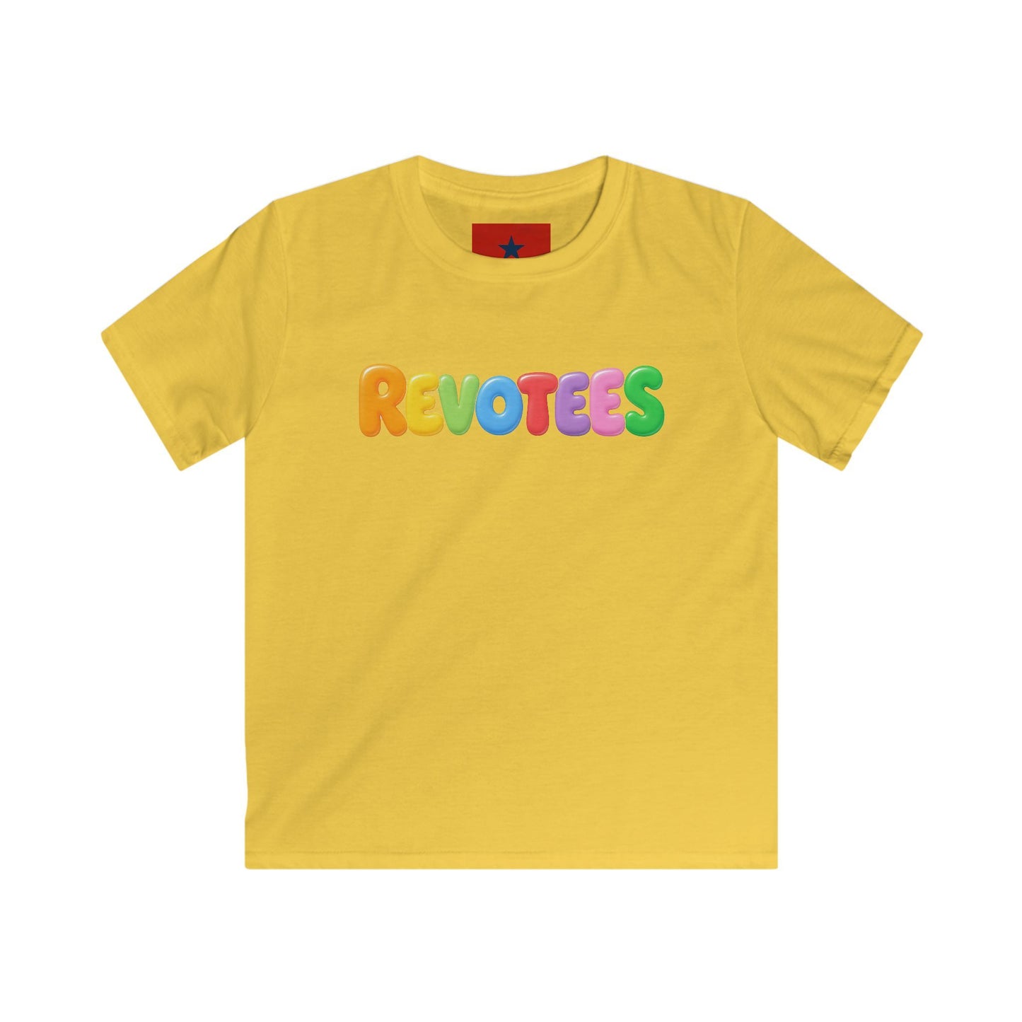 Kids Tee — Colorful 'REVOTEES' Bubble Letter Shirt for Children