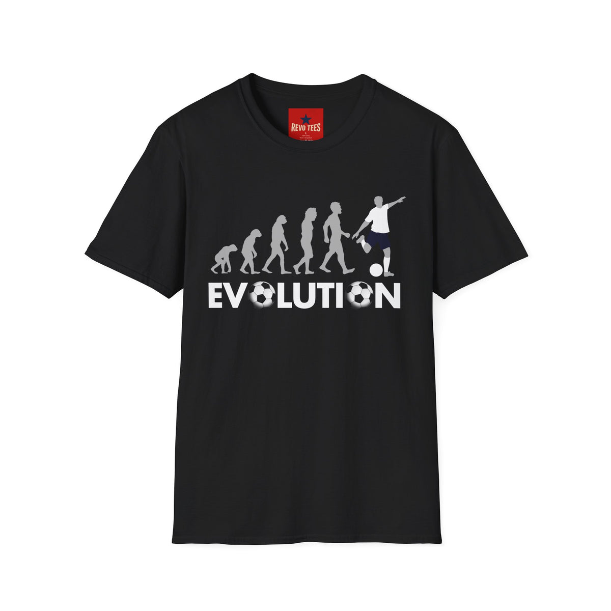 Revotees Soccer Evolution Football Player Evolution Graphic T-Shirt
