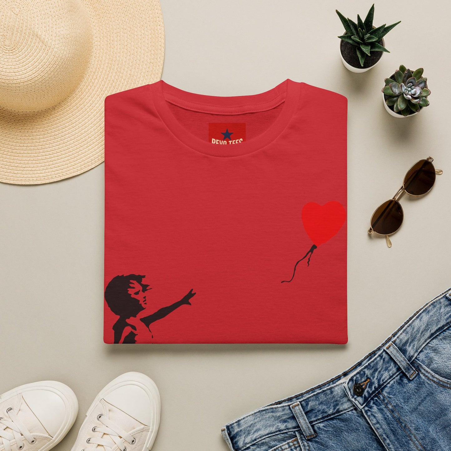 Banksy Balloon Girl T‑Shirt — Heart Balloon Street Art Graphic Tee