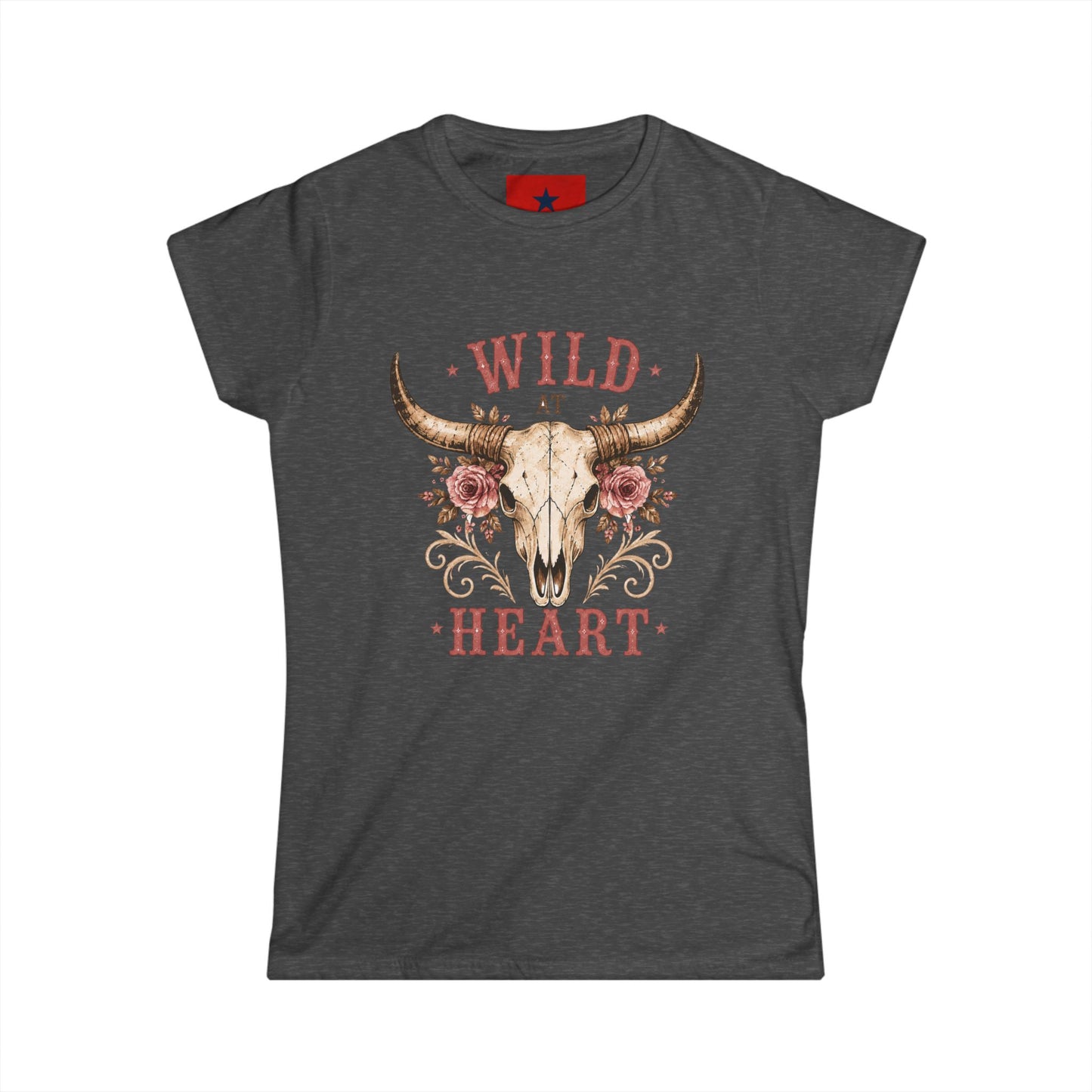 Wild at Heart Tee — Floral Longhorn Skull Women's T-Shirt