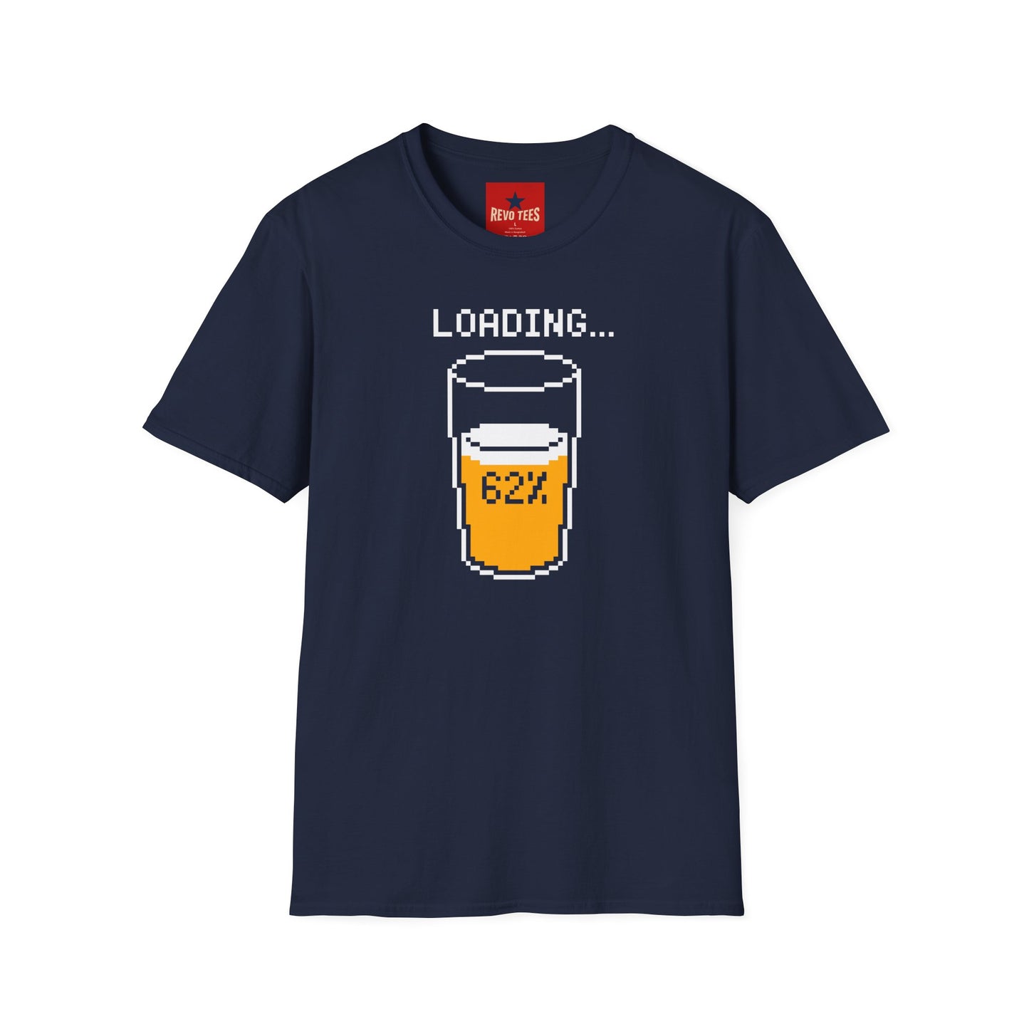 Beer Loading 62% T-Shirt — Funny Pixel Pint Graphic Tee for Beer Lovers