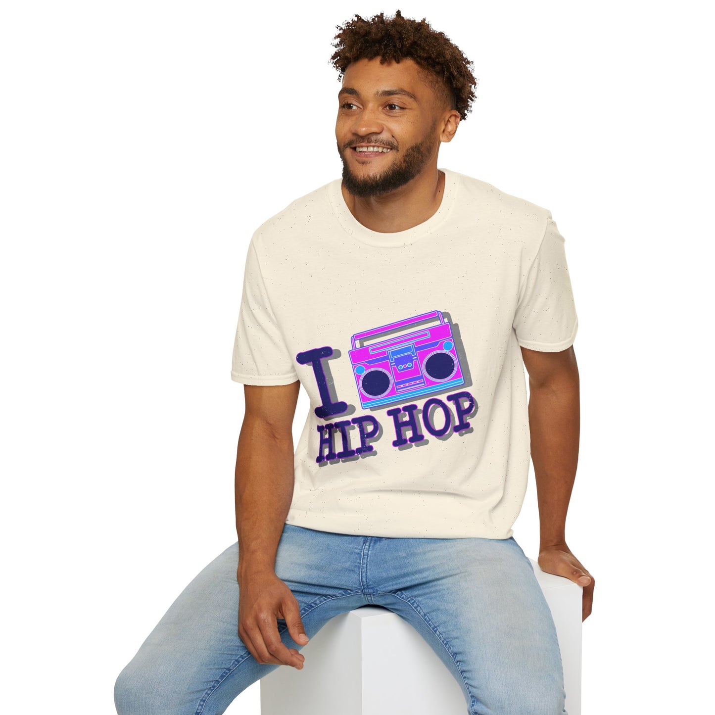 Hip Hop Boombox T-Shirt — "I  Hip Hop" Retro Music Tee