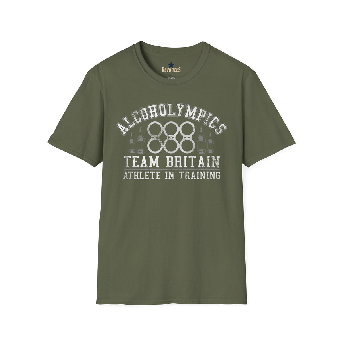 Revotees Alcoholympics Team Britain Funny Drinking Crew T-Shirt - alternate view 4