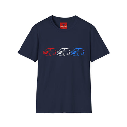 3 Mini Classic Cooper Cars - Unisex Softstyle T-Shirt