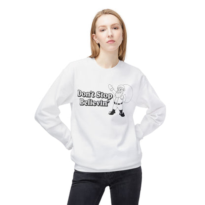 Christmas - 'Don't Stop Believin'' Santa Crewneck Sweatshirt