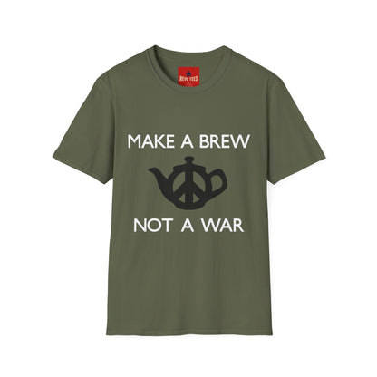 Make a Brew Not a War T-Shirt – Peaceful Coffee Lover Tee