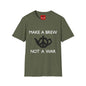 Make a Brew Not a War T-Shirt – Peaceful Coffee Lover Tee