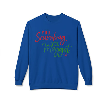 "You Scumbag, You Maggot" Festive Fairy Tale of New York Script Crewneck Sweatshirt