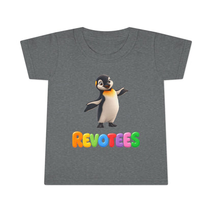 Penguin Toddler T-Shirt — Cute Dancing Penguin "REVOTEES" Kids Tee