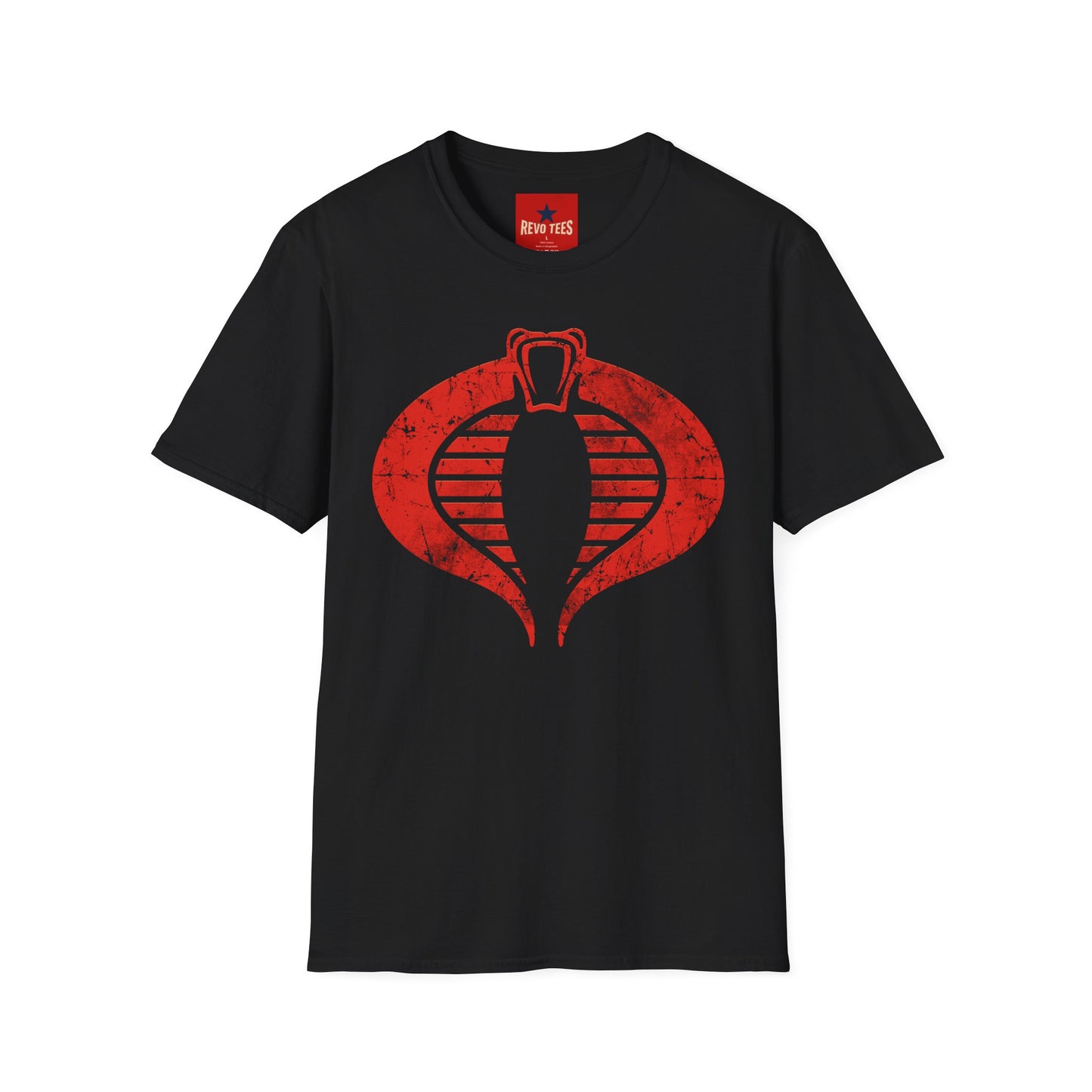 Cobra Emblem T-Shirt — Distressed Retro Snake Logo Tee
