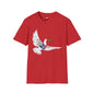 Revotees Banksys Dove of Peace Flying Dove with Olive Branch Earth Heart Graphic T-Shirt - alternate view 11
