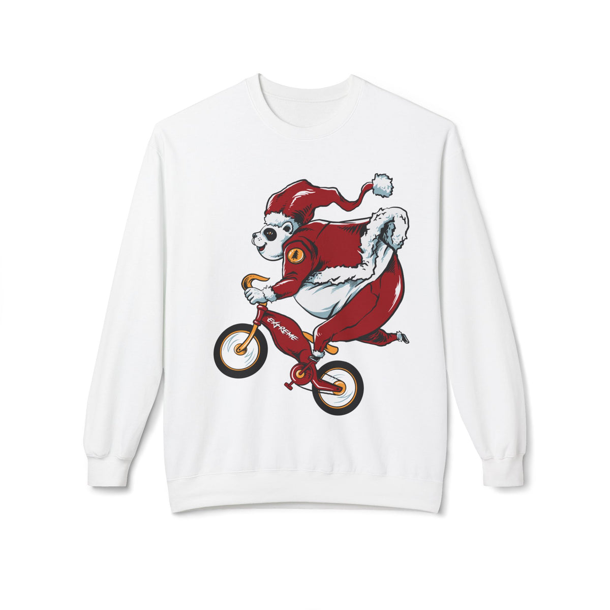 Santa Bear BMX Sweatshirt — Funny Christmas Cycling Holiday Crewneck