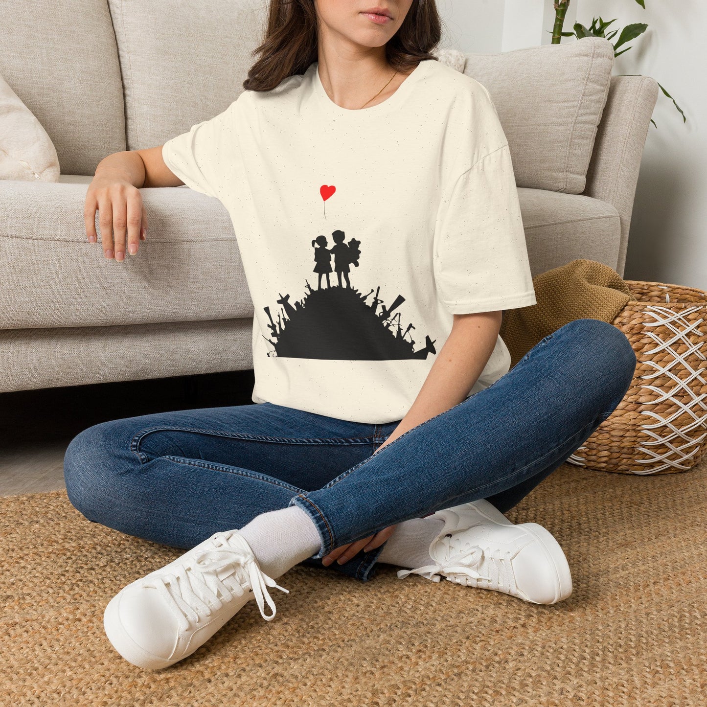 Banksy Boy & Girl - Unisex Softstyle T-Shirt