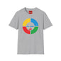 Colorwheel Face T-Shirt — Retro Geometric Graphic Tee