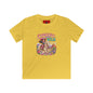 Kids Tee — "Cowgirl at Heart" Colorful Western Graphic (Cowgirl & Wild Print)