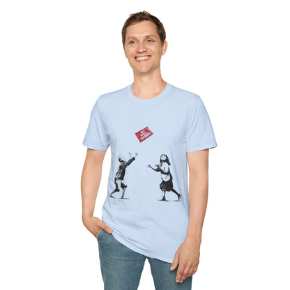 Banksy No More Games T-Shirt — Vintage Kids Throwing 'No More Games' Patch Graphic Tee