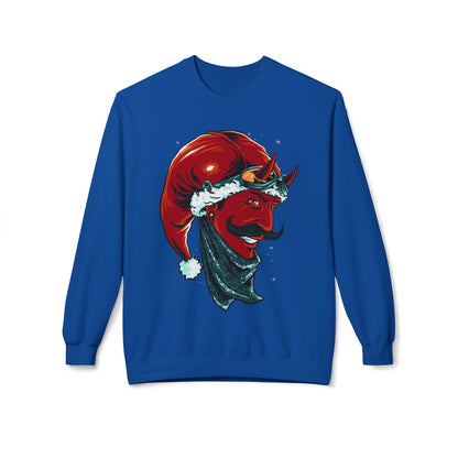 Devil Santa — Vintage Holiday Demon Graphic Crewneck Sweatshirt