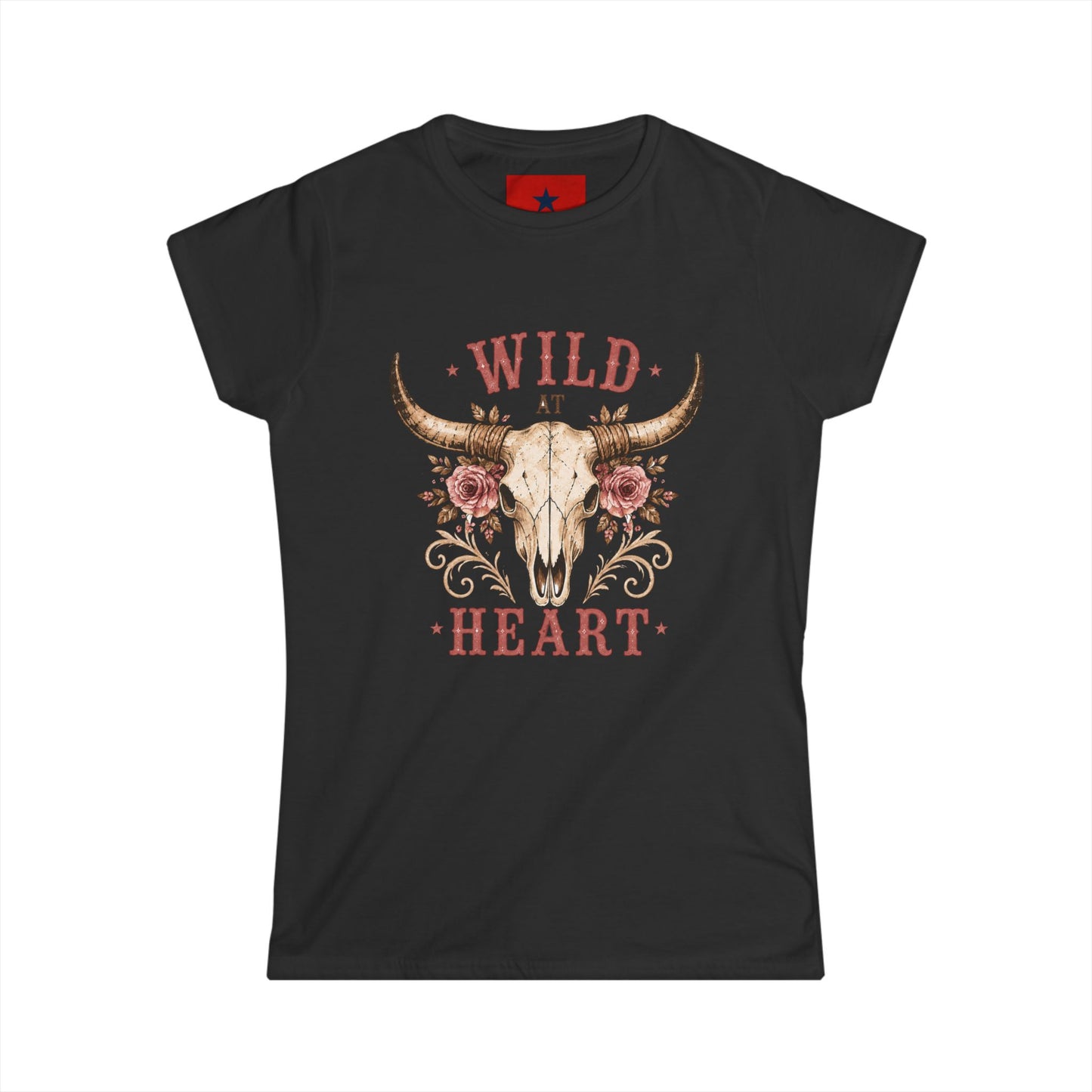 Wild at Heart Tee — Floral Longhorn Skull Women's T-Shirt