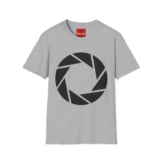 Camera Aperture Logo T-Shirt — Minimal Photographer Tee