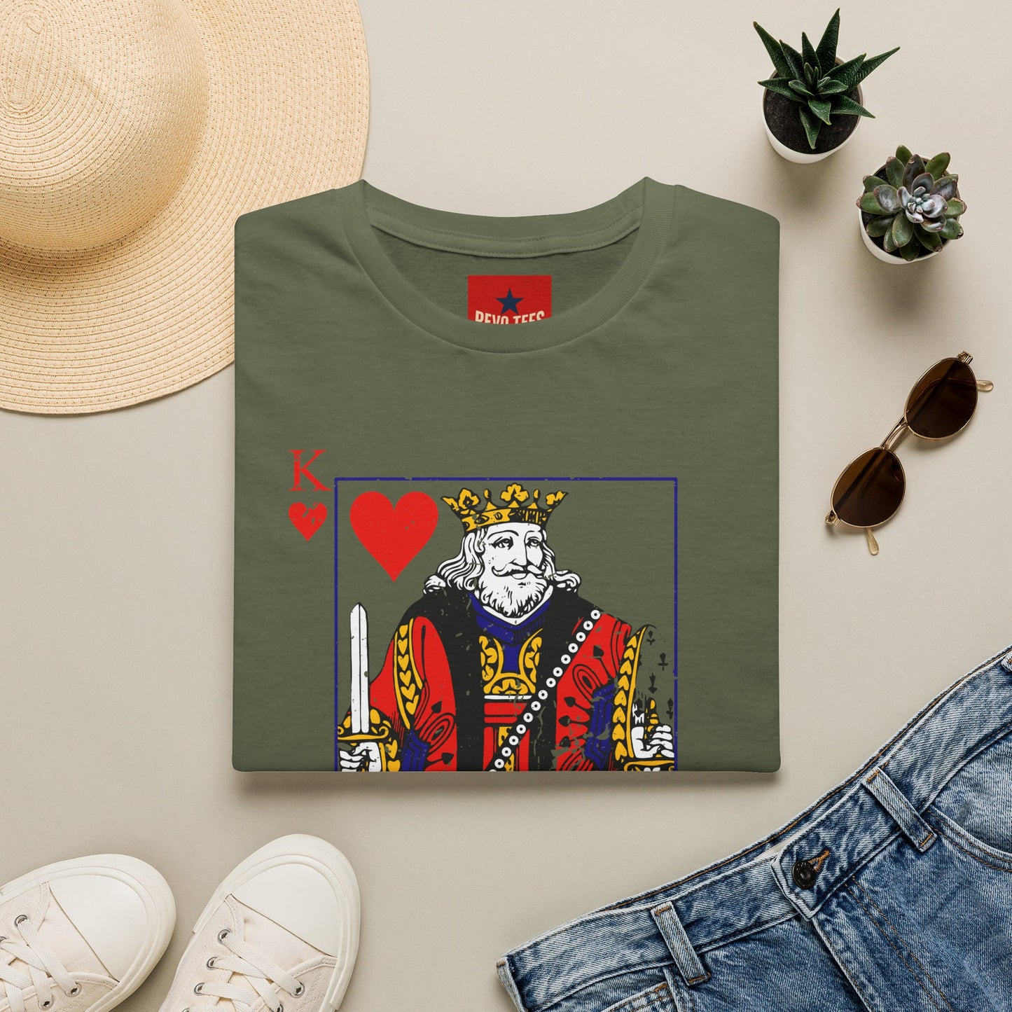 King of Hearts T-Shirt — Vintage Playing Card Graphic Tee