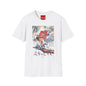 Graphic T-Shirt — Retro Japanese Floral Collage with Kanji Text