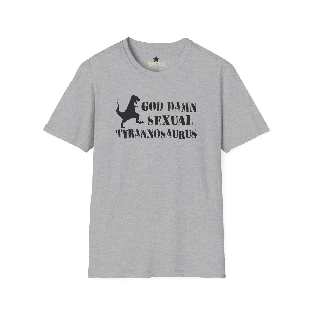 Revotees God Damn Sexual Tyrannosaurus Funny Dino Graphic T-Shirt - alternate view 4