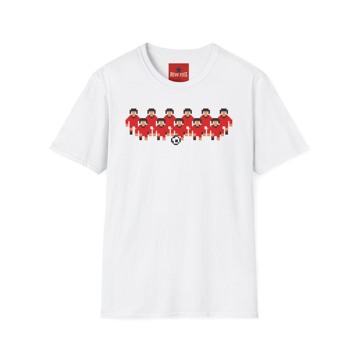 Revotees Pixel Soccer Team Retro 8 Bit Football Players Graphic T-Shirt - alternate view 2