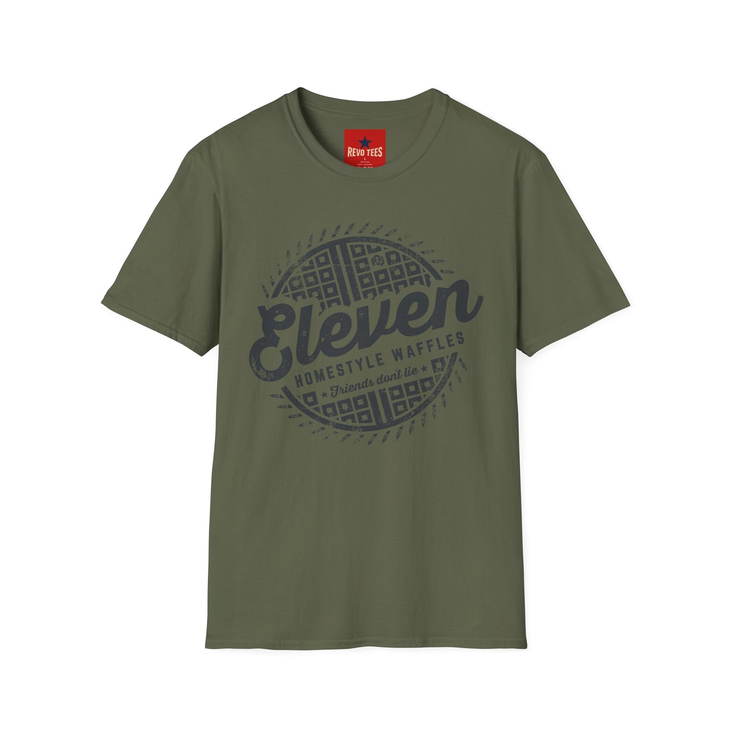 Eleven Waffles Graphic T-Shirt — Retro Breakfast Cafe Tee