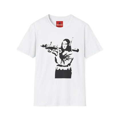 Banksy - Mona Lisa Spray Paint T-Shirt — Street Art Parody Tee