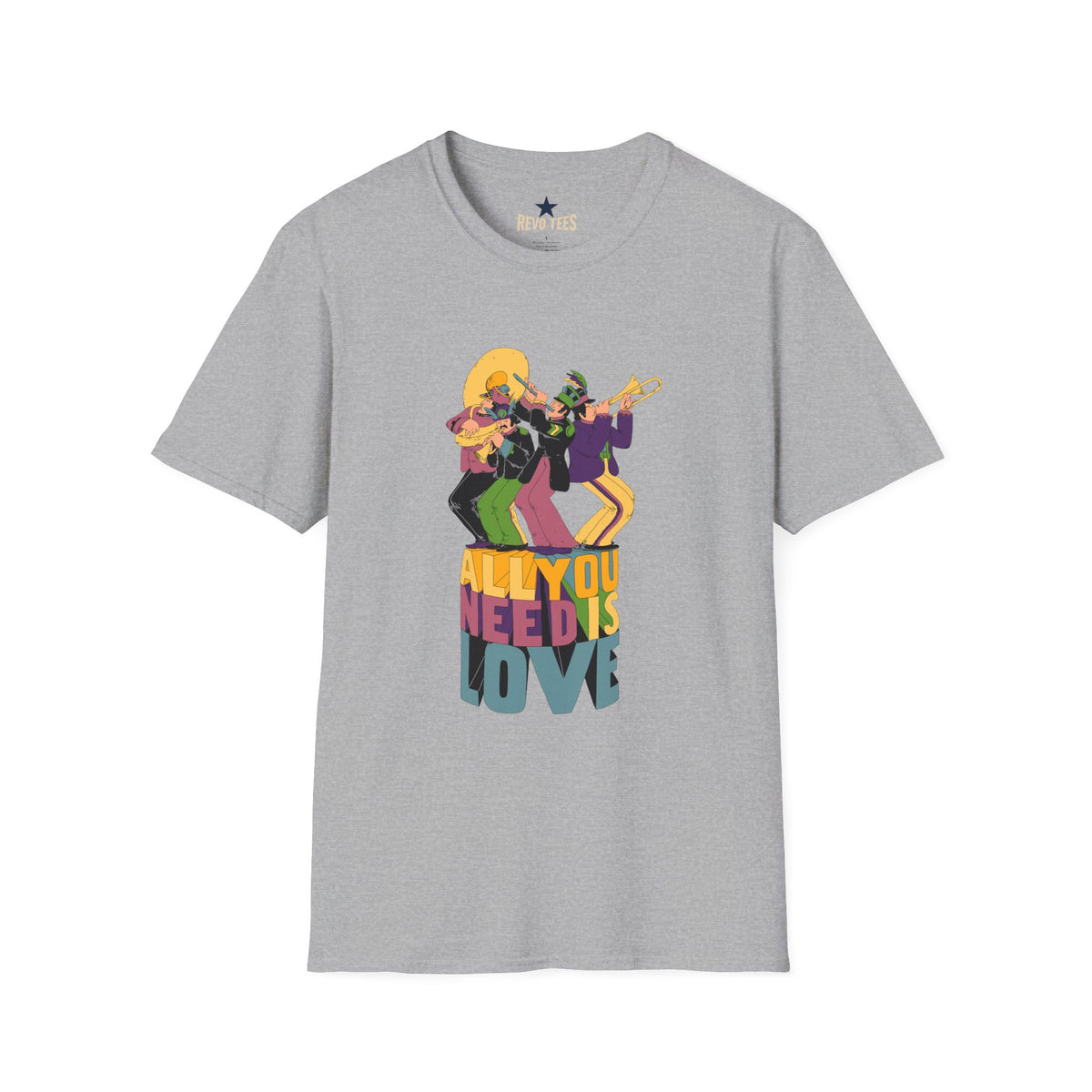Revotees Retro Jazz Band All You Need Is Love Graphic T-Shirt - alternate view 3